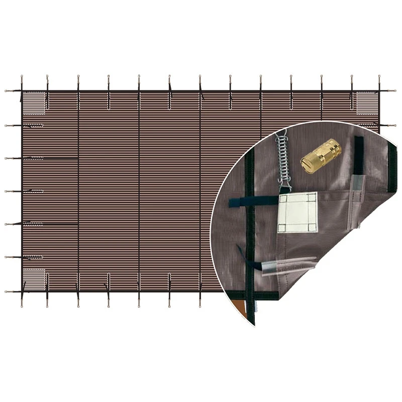 Bâche D'hivernage Filtrante Luxe Ressorts + Pitons Escamotable 3 Bâche D'hivernage Filtrante Luxe Ressorts + Pitons Escamotable