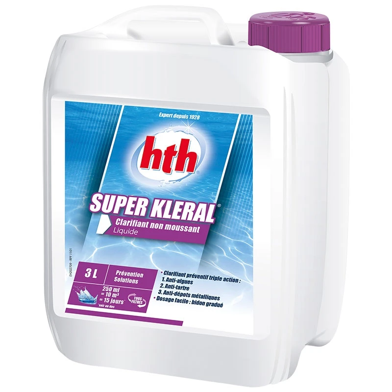 HTH Super Kleral - Anti-algues Et Clarifiant Triple Action 3 HTH Super Kleral - Anti-algues Et Clarifiant Triple Action