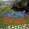 GRE Piscine Acier Gré Aspect Bois Pacific Ovale -PiscinePro Soldes Magasin piscine acier gre aspect bois pacific ovale