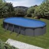 Piscine Acier Gre Aspect Gris Anthracite Juni Ovale -PiscinePro Soldes Magasin piscine acier gre aspect gris anthracite juni ovale