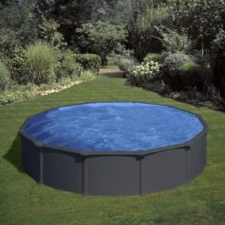 Piscine Acier Gre Aspect Gris Anthracite Juni Ronde