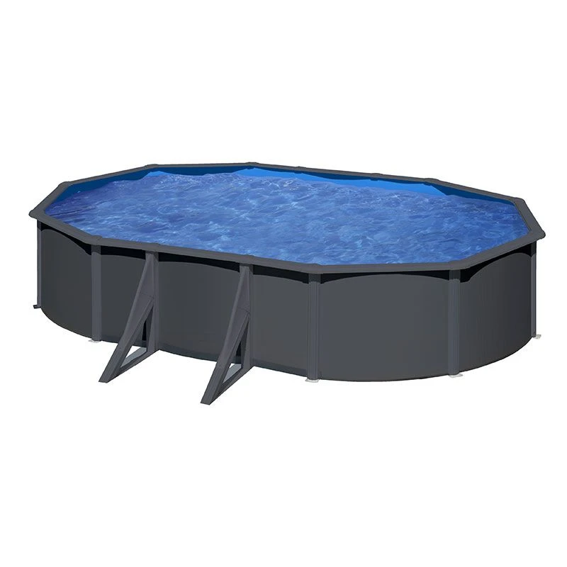 Piscine Acier Gre Aspect Gris Anthracite Louko Ovale 6 Piscine Acier Gre Aspect Gris Anthracite Louko Ovale – Image 4