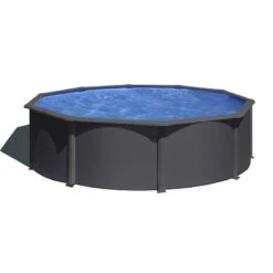 Piscine Acier Gre Aspect Gris Anthracite Louko Ronde -PiscinePro Soldes Magasin piscine acier gre aspect gris anthracite louko ronde 2