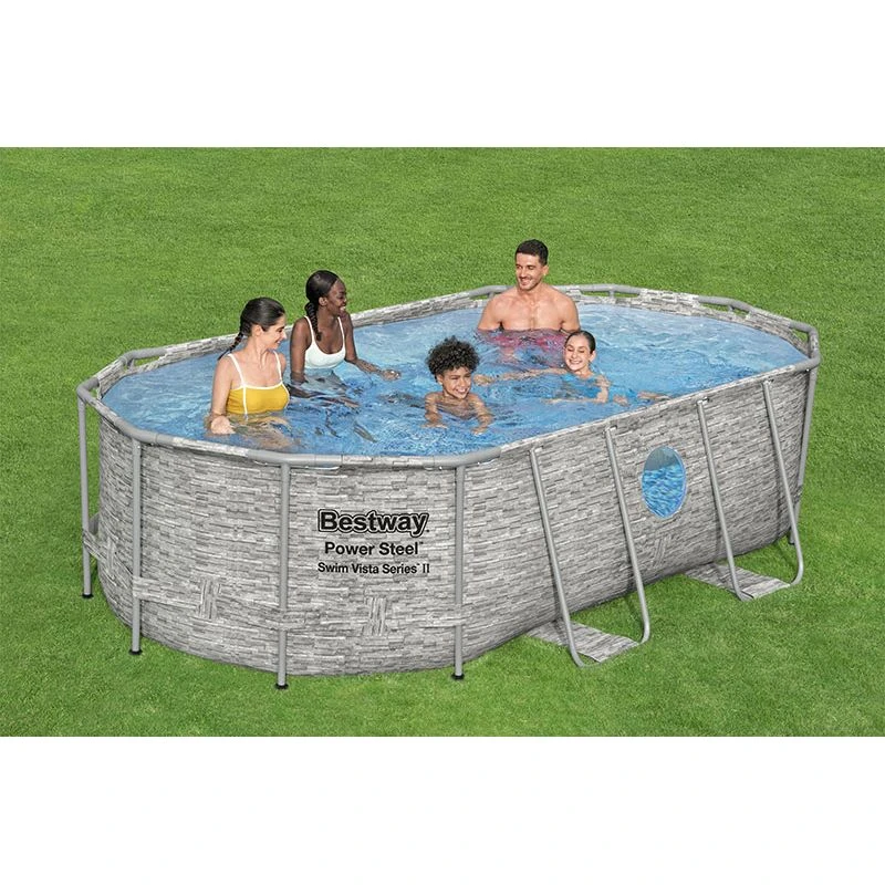 Piscine Bestway Ovale Power Steel Swim Vista Décor Pierre 4,27 X 2,50 H1,00m 8 Piscine Bestway Ovale Power Steel Swim Vista Décor Pierre 4,27 X 2,50 H1,00m – Image 6