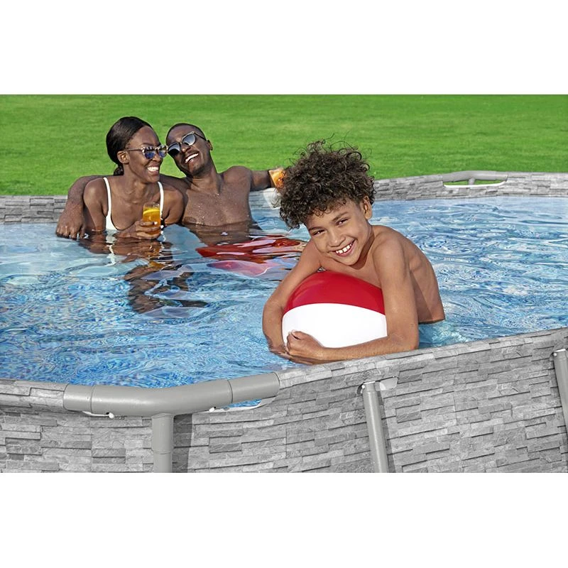 Piscine Bestway Ovale Power Steel Swim Vista Décor Pierre 4,27 X 2,50 H1,00m 9 Piscine Bestway Ovale Power Steel Swim Vista Décor Pierre 4,27 X 2,50 H1,00m – Image 7
