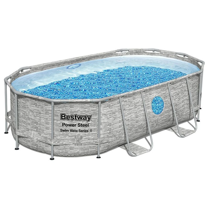 Piscine Bestway Ovale Power Steel Swim Vista Décor Pierre 4,27 X 2,50 H1,00m 3 Piscine Bestway Ovale Power Steel Swim Vista Décor Pierre 4,27 X 2,50 H1,00m