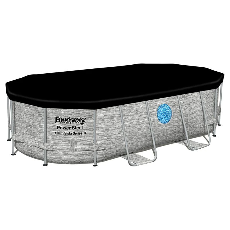 Piscine Bestway Ovale Power Steel Swim Vista Décor Pierre 4,88 X 3,05 H1,07m 4 Piscine Bestway Ovale Power Steel Swim Vista Décor Pierre 4,88 X 3,05 H1,07m – Image 2