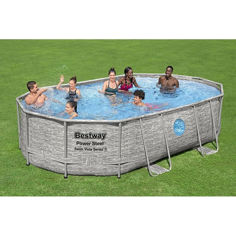 Piscine Bestway Ovale Power Steel Swim Vista Décor Pierre 4,88 X 3,05 H1,07m 5 Piscine Bestway Ovale Power Steel Swim Vista Décor Pierre 4,88 X 3,05 H1,07m – Image 3