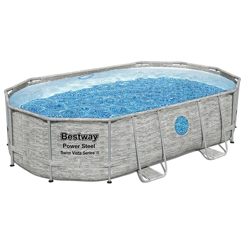 Piscine Bestway Ovale Power Steel Swim Vista Décor Pierre 4,88 X 3,05 H1,07m 3 Piscine Bestway Ovale Power Steel Swim Vista Décor Pierre 4,88 X 3,05 H1,07m