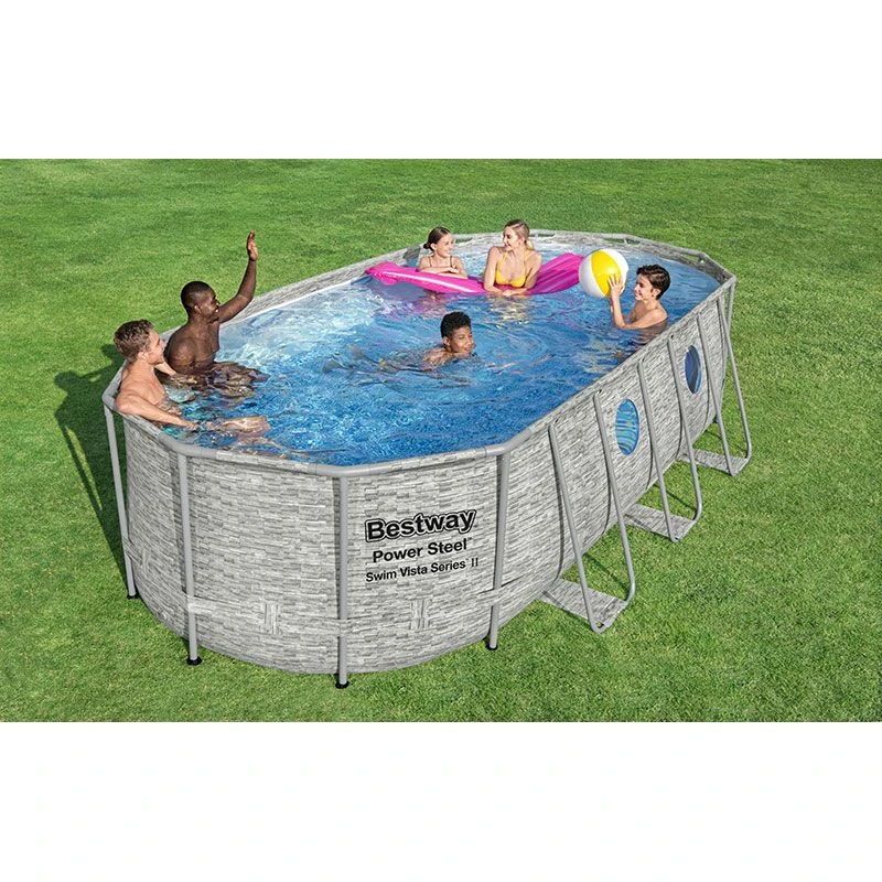 Piscine Bestway Ovale Power Steel Swim Vista Décor Pierre 5,49 X 2,74 H1,22m 5 Piscine Bestway Ovale Power Steel Swim Vista Décor Pierre 5,49 X 2,74 H1,22m – Image 3