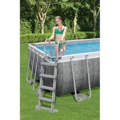 Piscine Bestway Rectangulaire Power Steel Décor Rotin 5,49 X 2,74 H1,22m -PiscinePro Soldes Magasin piscine bestway rectangulaire power steel decor rotin 549 x 274 h122m 4