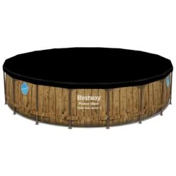 Piscine Bestway Ronde Power Steel Swim Vista Décor Bois 5,49 X H1,22m -PiscinePro Soldes Magasin piscine bestway ronde power steel swim vista decor bois 549 x h122m 1