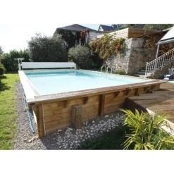 Ubbink Piscine Bois Azura 5,05 X 3,50 X H1,26m -PiscinePro Soldes Magasin piscine bois azura 505 x 350 x h126m 2