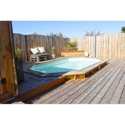 Ubbink Piscine Bois Azura 6,10 X 4,00 X H1,20m -PiscinePro Soldes Magasin piscine bois azura 610 x 400 x h120m 3
