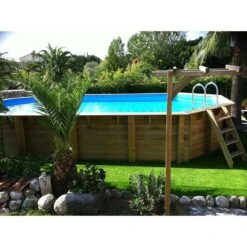 Ubbink Piscine Bois Azura 7,50 X 4,00 X H1,30m -PiscinePro Soldes Magasin piscine bois azura 750 x 400 x h130m 3