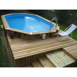 Ubbink Piscine Bois Azura 7,50 X 4,00 X H1,30m -PiscinePro Soldes Magasin piscine bois azura 750 x 400 x h130m 4