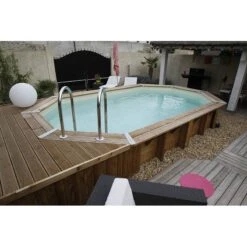 Ubbink Piscine Bois Ocea 6,10 X 4,00 X H1,30m -PiscinePro Soldes Magasin piscine bois ocea 610 x 400 x h130m 4