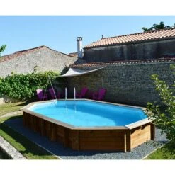 Piscine Bois Safran II 6,20 X 3,95 X H1,36m -PiscinePro Soldes Magasin piscine bois safran ii 620 x 395 x h136m 2