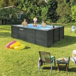 Piscine Intex Graphite 4,00 X 3,00 H1,24m Rectangulaire -PiscinePro Soldes Magasin piscine intex graphite 400 x 300 h124m rectangulaire 1