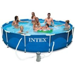 Devant 21 Piscine Tubulaire Intex Metal Frame 3,66 X H0,76m